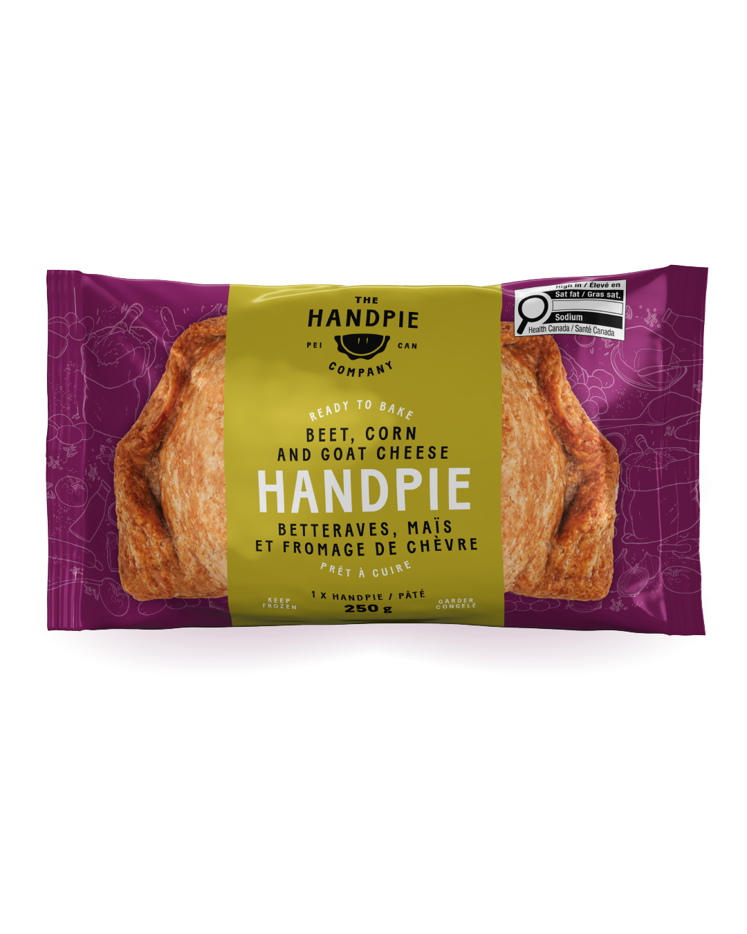 Beet, Corn, and Goat Cheese Handpie package