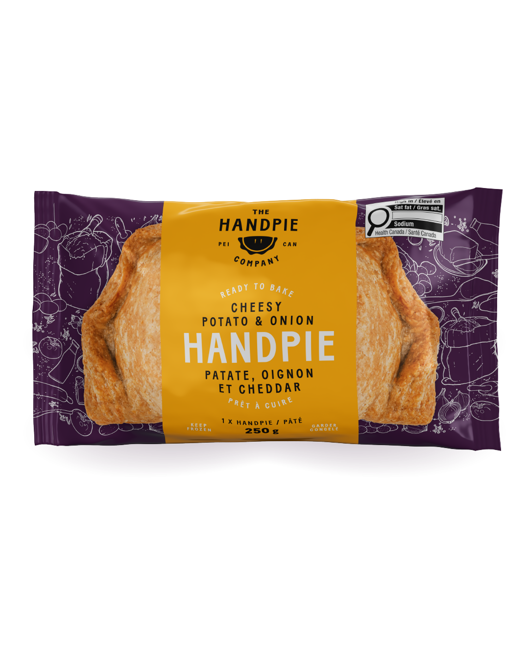 Cheesy Potato and Onion Handpie package