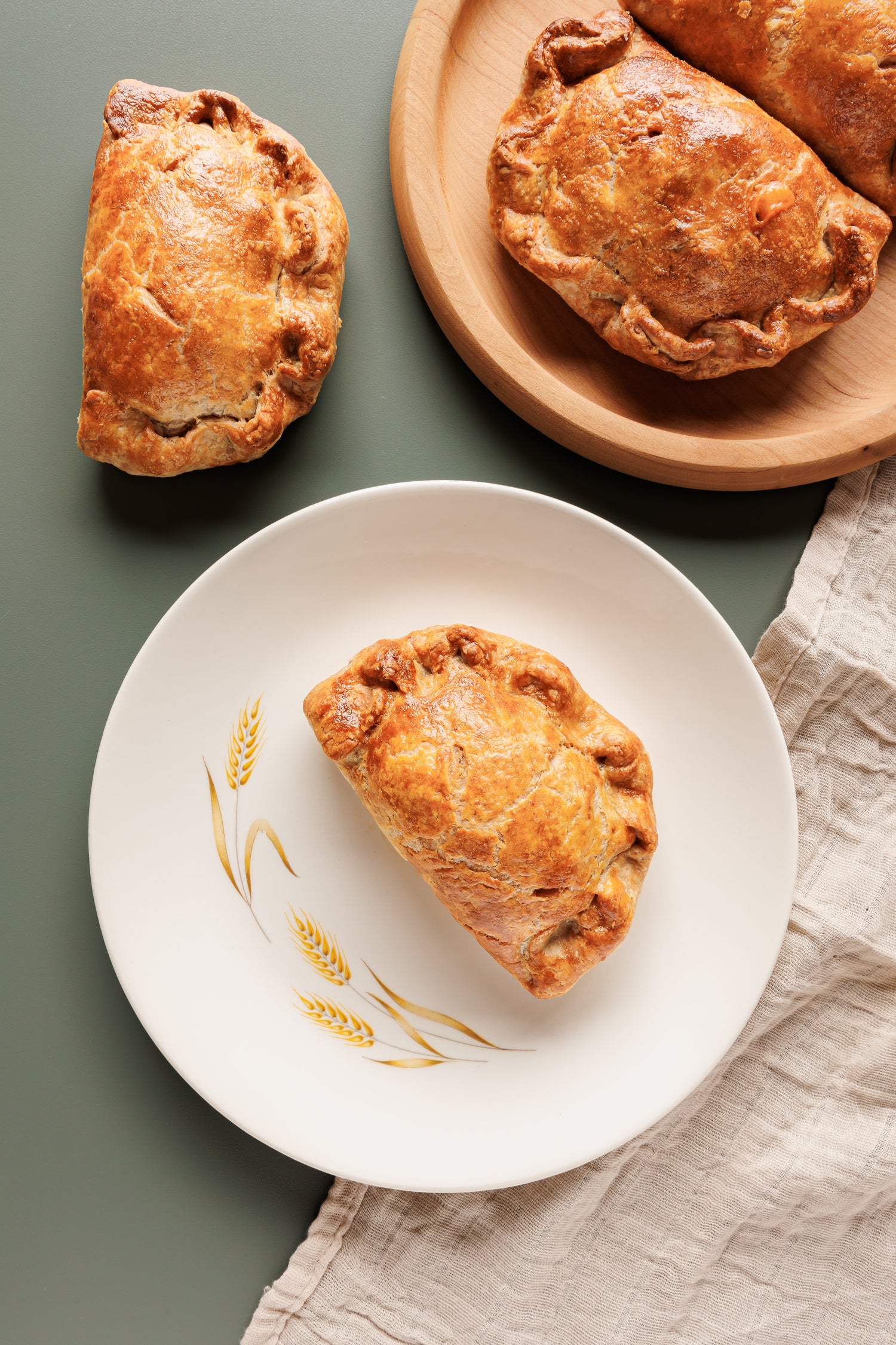 A freshly baked flaky handpie featuring ingredients from local PEI farmers