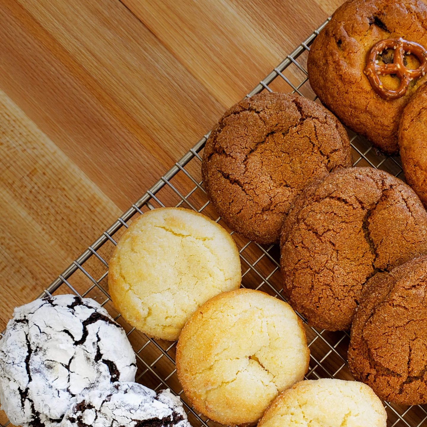 Cookies in PEI made by The Handpie Company including Chocolate Crinkle, Lemon Vanilla, Ginger Molasses, and Chocolate Chip Pretzel