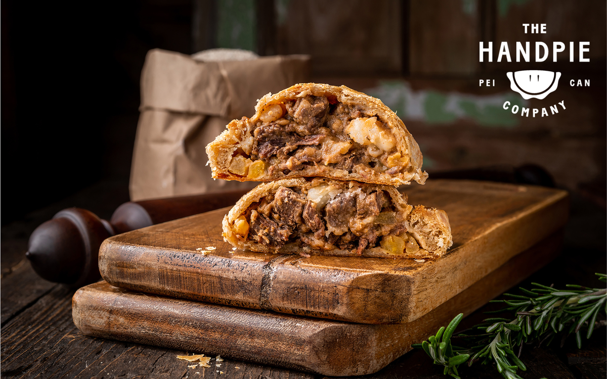 PEI Pasty handpie filled with Atlantic beef, PEI potatoes and turnip, made by The Handpie Company